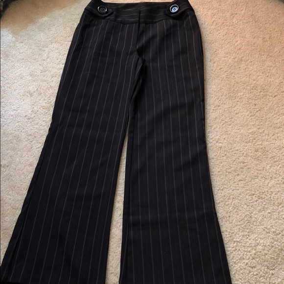 Pants - WOMEN - Black Stripe Trousers - Size 6